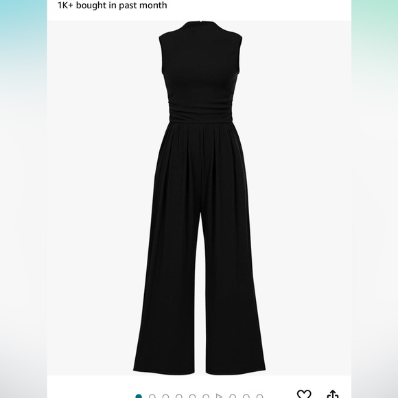 Pretty Garden Womens Summer One Piece Sleeveless Mock Neck Wide Leg Romper - Picture 5 of 9